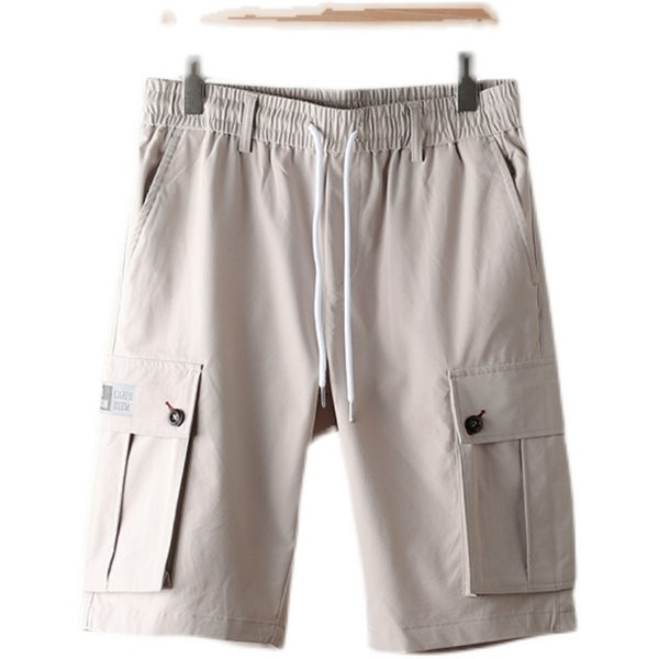 Ανδρικό παντελόνι casual με μεγάλες τσέπες και μήκος 3/4