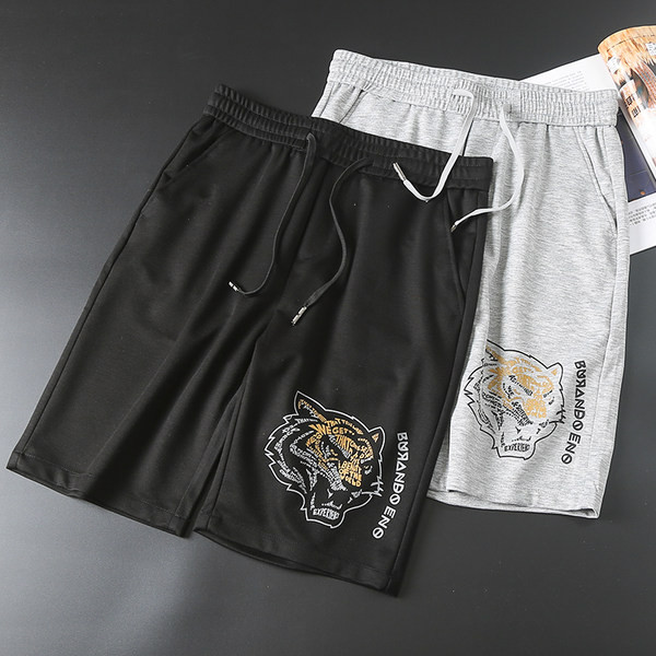 Casual ανδρικό παντελόνι 3/4 με απλικέ - δύο μοντέλα