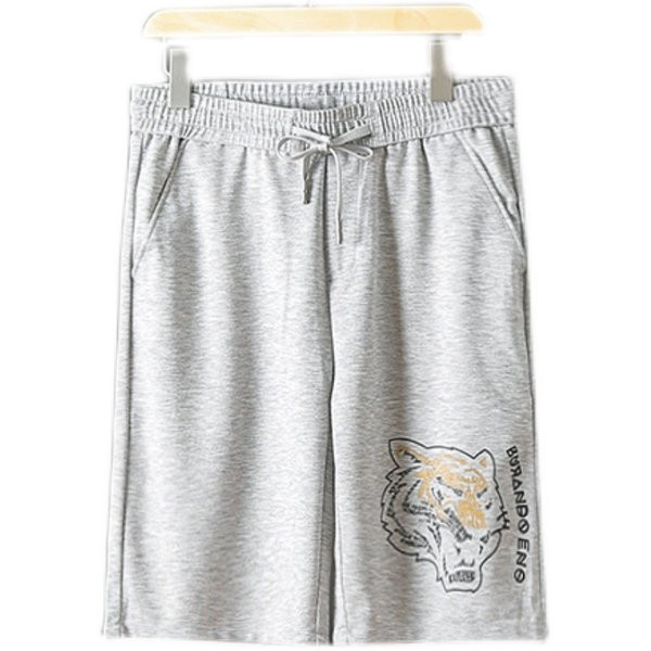 Casual ανδρικό παντελόνι 3/4 με απλικέ - δύο μοντέλα