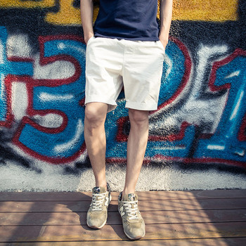 Μονόχρωμο βαμβακερό παντελόνι για άνδρες - απλό μοντέλο