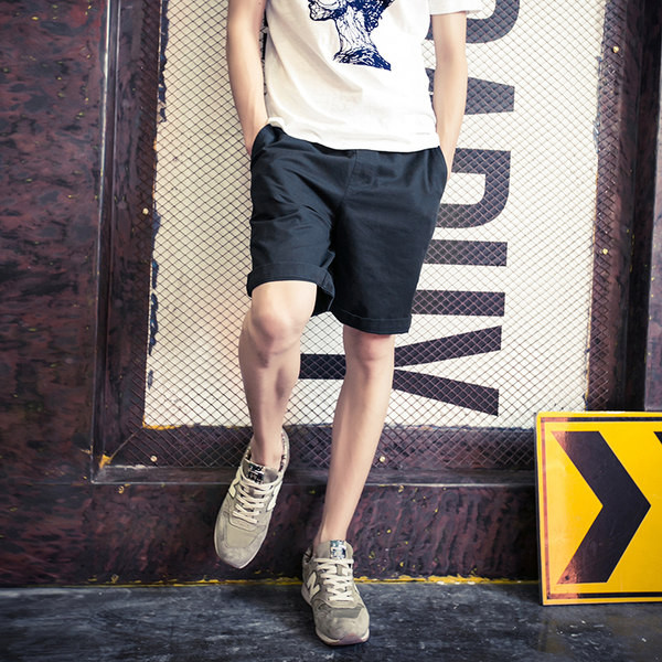 Μονόχρωμο βαμβακερό παντελόνι για άνδρες - απλό μοντέλο