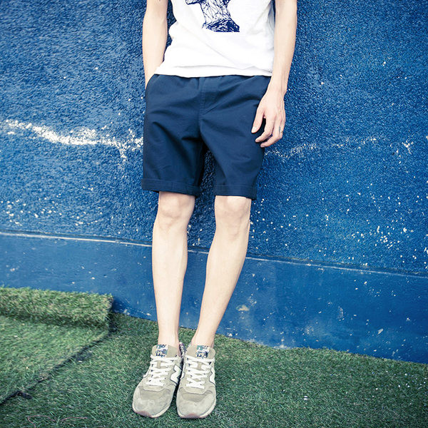 Μονόχρωμο βαμβακερό παντελόνι για άνδρες - απλό μοντέλο