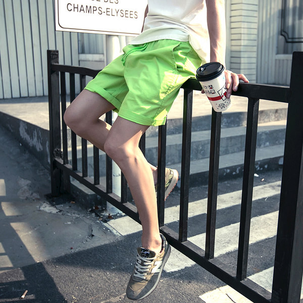 Μονόχρωμο βαμβακερό παντελόνι για άνδρες - απλό μοντέλο