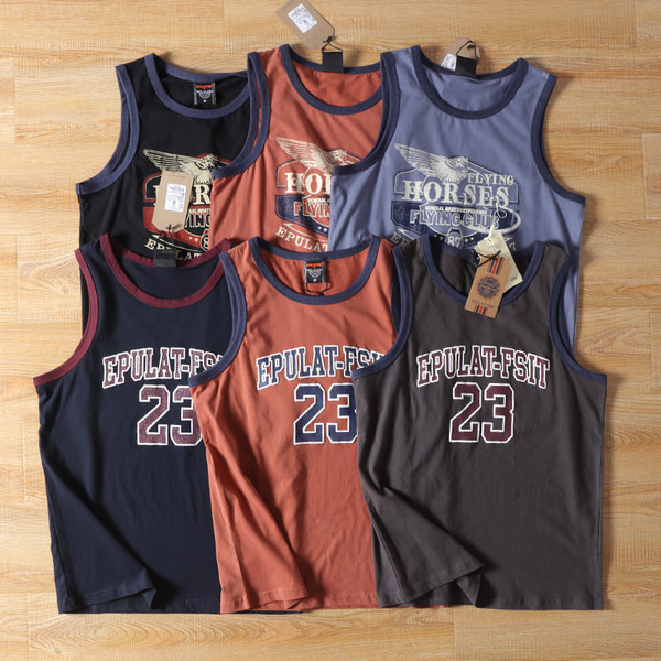 Καθημερινή ανδρική αμάνικη μπλούζα με απλικέ - δύο μοντέλα