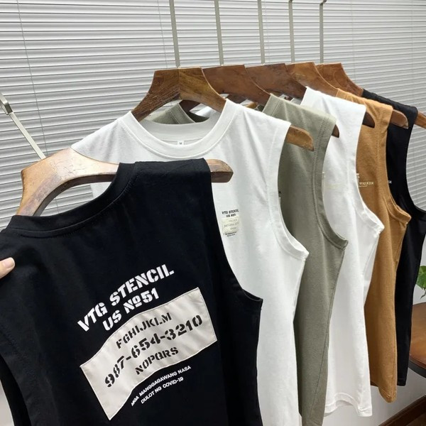 Ανδρική καλοκαιρινή αμάνικη μπλούζα  με O -λαιμόκοψη - δύο μοντέλα