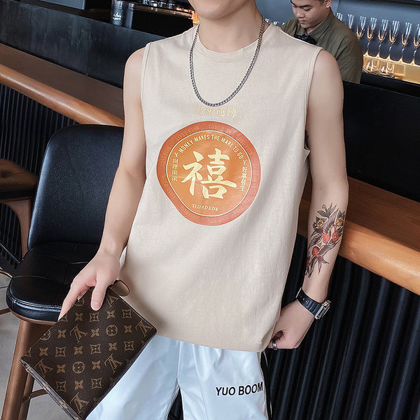 Ανδρικό  αμάνικο μπλουζάκι με εκτύπωση σε διάφορα χρώματα