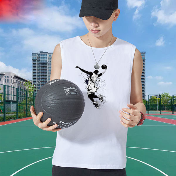 Καθημερινή  αμάνικη μπλούζα με εκτύπωση και οβάλ λαιμόκοψη - για άνδρες