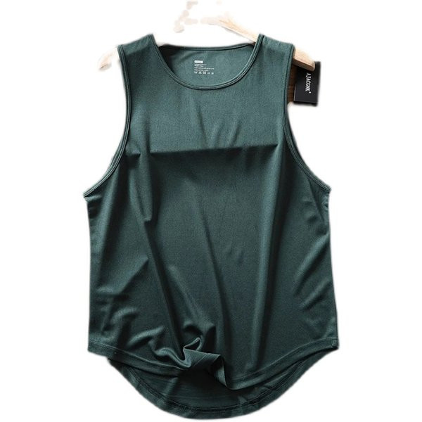 Μονόχρωμη ανδρική  αμάνικη μπλούζα με στρογγυλή λαιμόκοψη