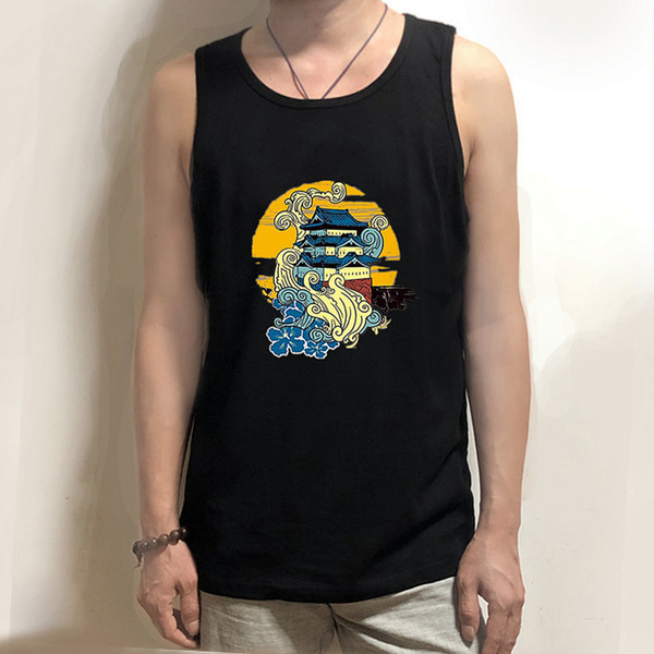 Ανδρική casual αμάνικη μπλούζαμε απλικέ σε τρία χρώματα