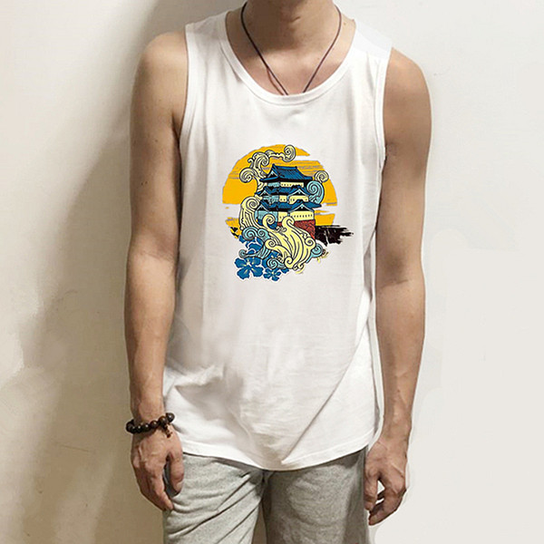 Ανδρική casual αμάνικη μπλούζαμε απλικέ σε τρία χρώματα