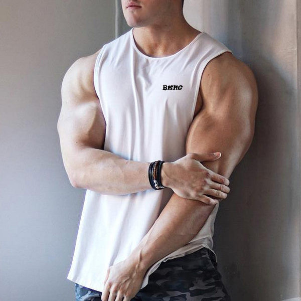 Ανδρική casual αμάνικη μπλούζα με εκτύπωση και στρογγυλή λαιμόκοψη σε δύο χρώματα