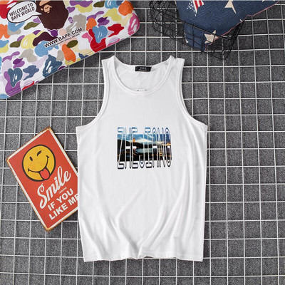 Férfi lezser felső, fekete-fehér feliratokkal