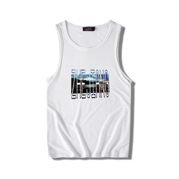 Férfi lezser felső, fekete-fehér feliratokkal