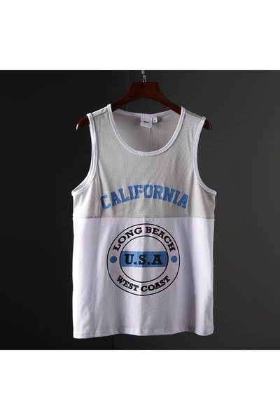 Καθημερινή ανδρική καλοκαιρινή αμάνικη μπλούζα με απλικέ