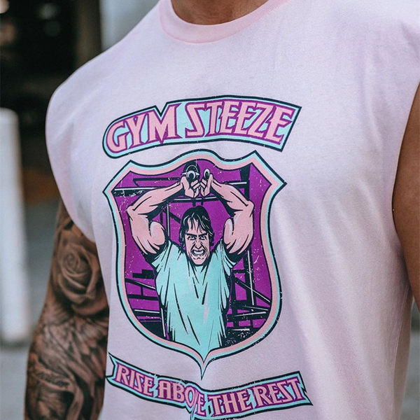 Ανδρική αθλητική αμάνικη μπλούζα με εκτύπωση