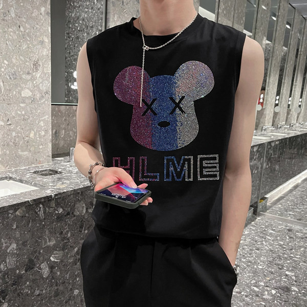 Καλοκαιρινή αμάνικη μπλούζα για άνδρες με λαμπερό αποτέλεσμα