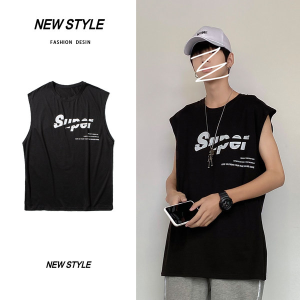 Καθημερινή φαρδιά αμάνικη μπλούζα με επιγραφή