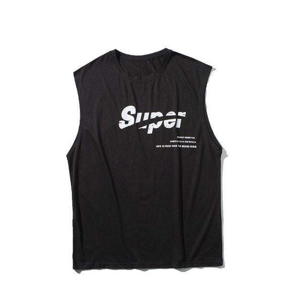 Καθημερινή φαρδιά αμάνικη μπλούζα με επιγραφή