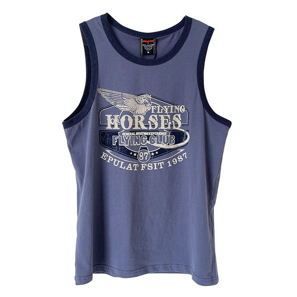 Ανδρικό αμάνικομε απλικέ και οβάλ λαιμόκοψη