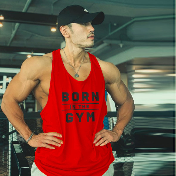 Modern férfi felső pánttal és felirattal