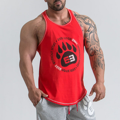 Ανδρικό αθλητικό αμάνικο με εκτύπωση σε διάφορα χρώματα