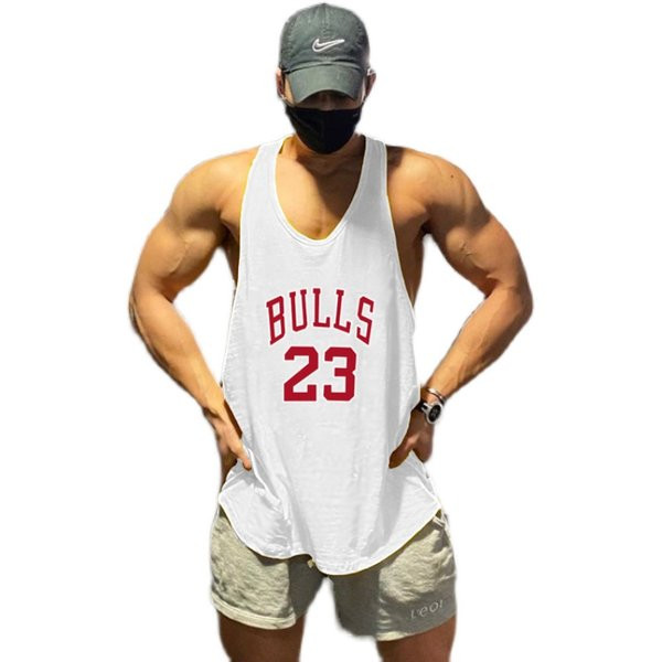 Ανδρικό αθλητικό αμάνικο με τιράντες και επιγραφές