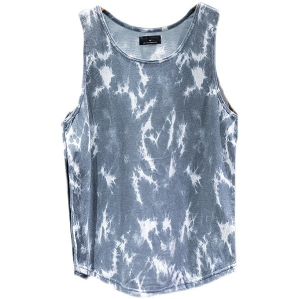 Καθημερινή ανδρική αμάνικη μπλούζα με μάρμαρο και φαρδιές τιράντες