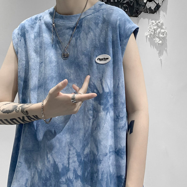 Φαρδύ ανδρική αμάνικη μπλούζα σε ιριδίζοντα χρώματα