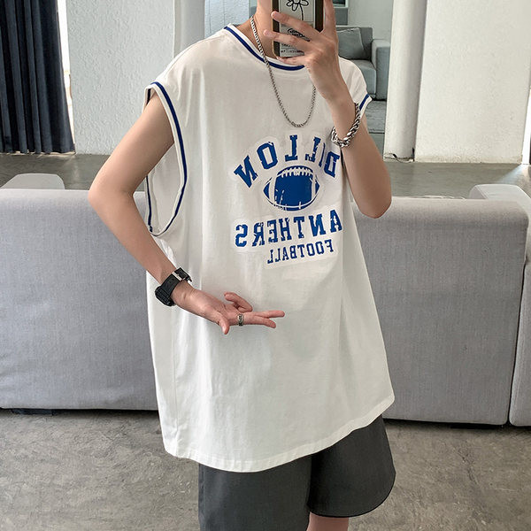 Αθλητική και καθημερινή αμάνικη μπλούζα  με επιγραφή