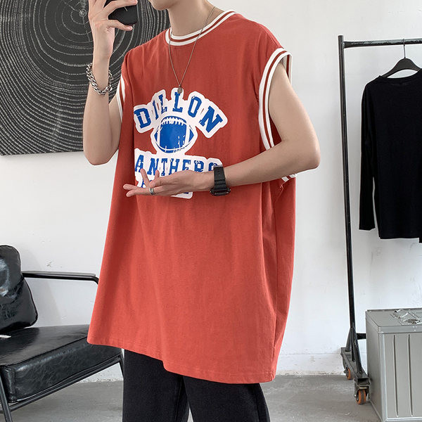 Αθλητική και καθημερινή αμάνικη μπλούζα  με επιγραφή