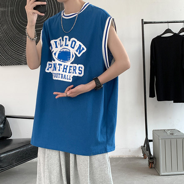 Αθλητική και καθημερινή αμάνικη μπλούζα  με επιγραφή