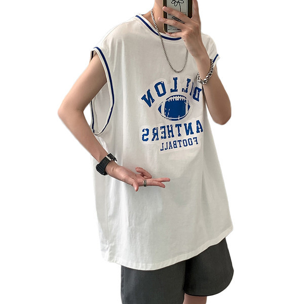 Αθλητική και καθημερινή αμάνικη μπλούζα  με επιγραφή