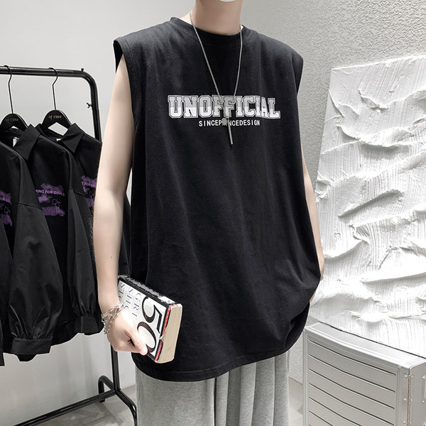 Καλοκαιρινό φαρδύ μοντέλο αμάνικη μπλούζα  με επιγραφή