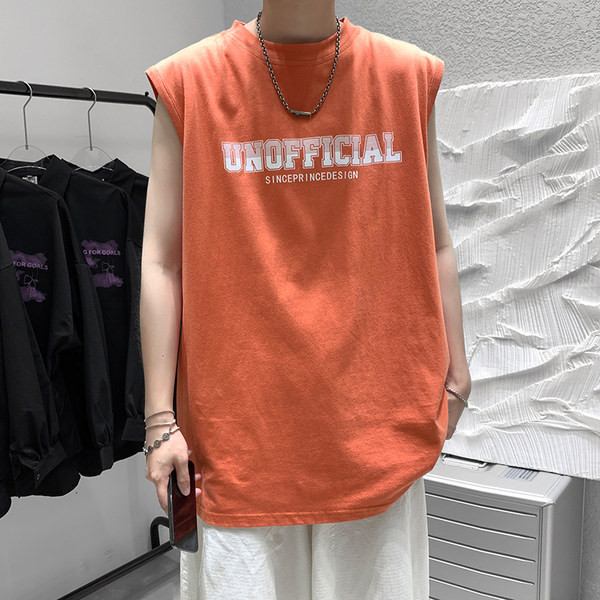 Καλοκαιρινό φαρδύ μοντέλο αμάνικη μπλούζα  με επιγραφή