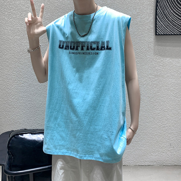 Καλοκαιρινό φαρδύ μοντέλο αμάνικη μπλούζα  με επιγραφή