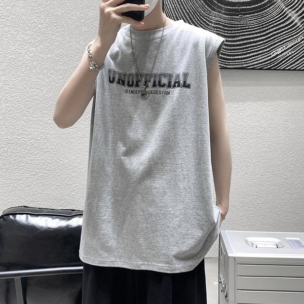 Καλοκαιρινό φαρδύ μοντέλο αμάνικη μπλούζα  με επιγραφή