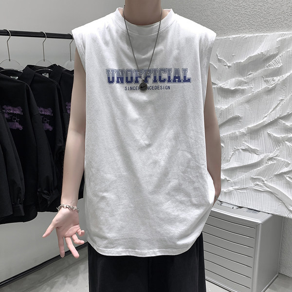 Καλοκαιρινό φαρδύ μοντέλο αμάνικη μπλούζα  με επιγραφή