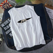 Nyári férfi felső rátéttel és ovális nyakkivágással