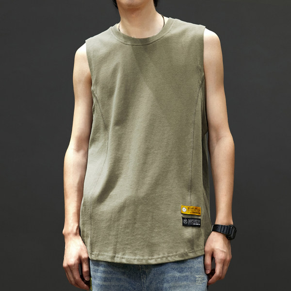 Καλοκαιρινή φαρδιά αμάνικη μπλούζα για άντρες