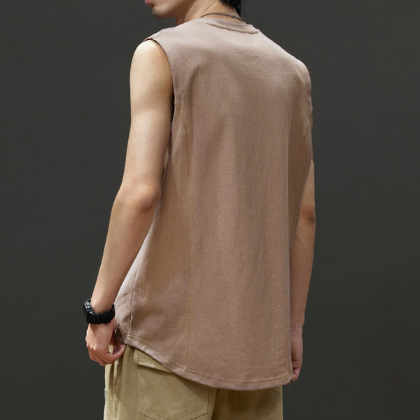 Καλοκαιρινή φαρδιά αμάνικη μπλούζα για άντρες