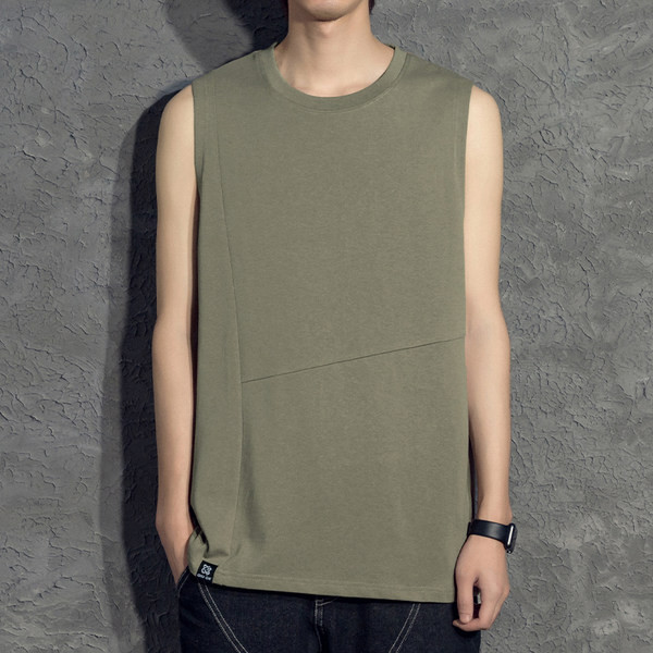 Μονόχρωμο καλοκαιρινό μοντέλο αμάνικη μπλούζα