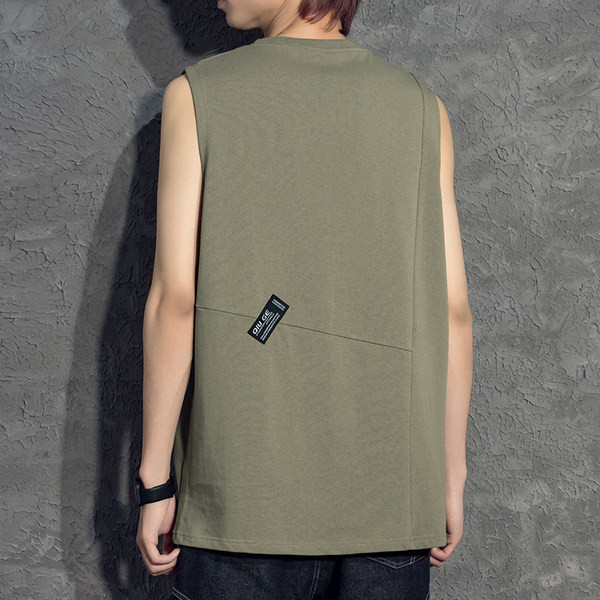 Μονόχρωμο καλοκαιρινό μοντέλο αμάνικη μπλούζα