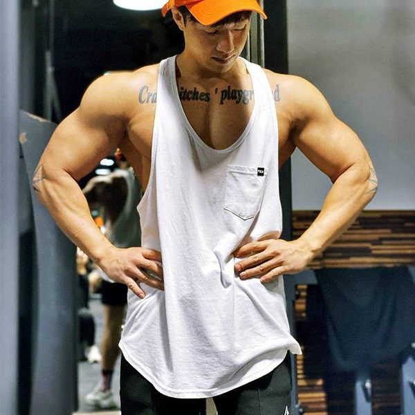 Ανδρικό φαρδύ αμάνικο με τσέπη