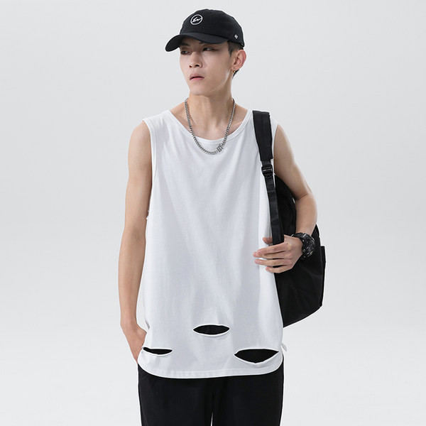 Pamut felső, szakadt motívumokkal