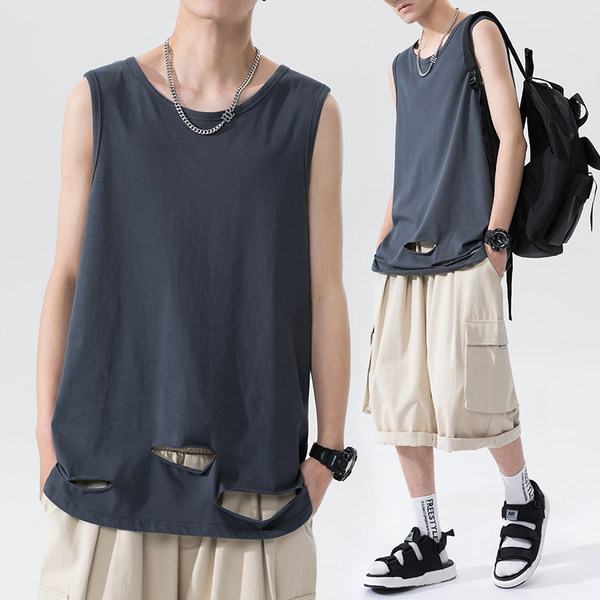 Pamut felső, szakadt motívumokkal