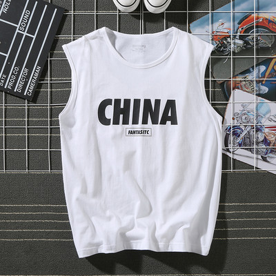 Ühevärviline pealdisega suvine tanktop