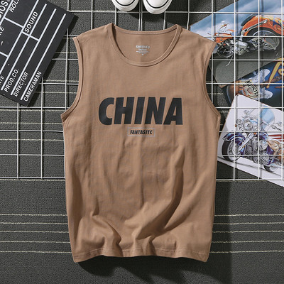 Ühevärviline pealdisega suvine tanktop