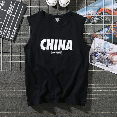 Ühevärviline pealdisega suvine tanktop