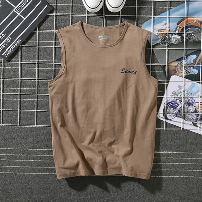 Ühevärviline pealdisega suvine tanktop
