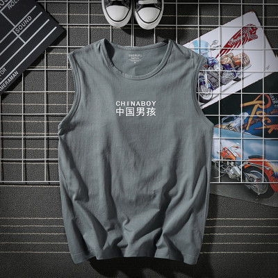 Ühevärviline pealdisega suvine tanktop